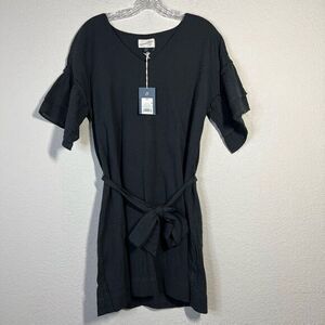 Universal‎ Thread Womens Black Midi Dress Ruffled Bell Sleeve Dark Gray XS